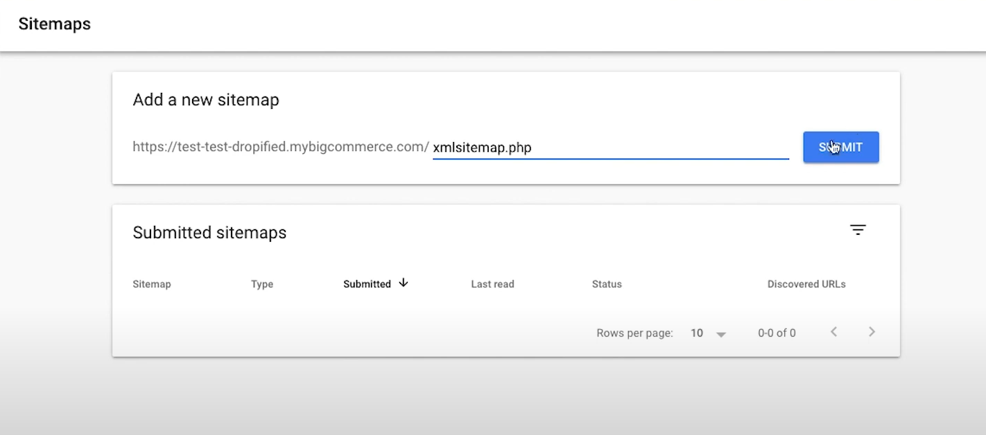 XML Sitemap BigCommerce Verification 